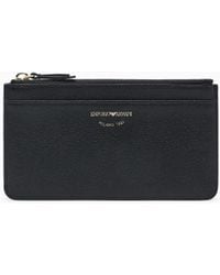 Emporio Armani - Deer-Print Leather Card Holder With Zip - Lyst