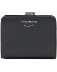 Emporio Armani - Tumbled-Leather Bi-Fold Wallet - Lyst
