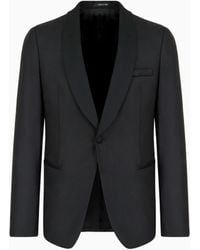 Emporio Armani - Satin Lapel Jacket - Lyst