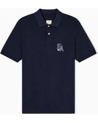 Emporio Armani - Eagle Club Piqué Jersey Polo Shirt With Logo Embroidery - Lyst