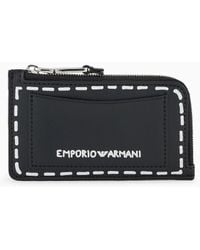 Emporio Armani - Trompe L'œil-print Card Holder With Wrap-around Zip - Lyst