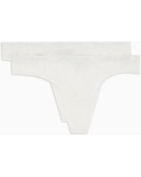 Emporio Armani - Two-Pack Of Asv Essential Studs Viscose Thongs - Lyst