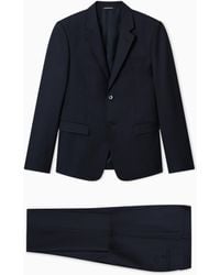 Emporio Armani - High Twist Wool Dress With Micro-Designs - Lyst
