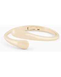 Emporio Armani - Tone Brass Bangle Bracelet - Lyst