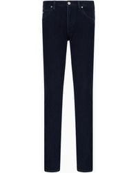 Emporio Armani - Vaqueros J45 Regular Fit De Cómoda Sarga De Denim Lavado De 10,5 Onzas - Lyst