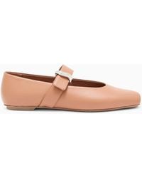 Emporio Armani - Nappa-Leather Ballerinas - Lyst