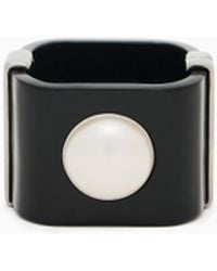 Emporio Armani - Bracciale Rigido Con Elemento Effetto Perla - Lyst
