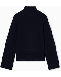 Emporio Armani - Icon Links-Stitch Wool With Openwork Turtleneck Jumper - Lyst