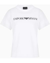 Emporio Armani - Asv Organic-jersey T-shirt With Logo Print - Lyst