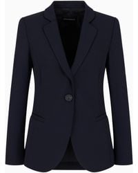 Emporio Armani - Wool Single-Breasted Jacket - Lyst