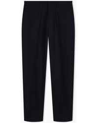 Emporio Armani - Pleated Technical Seersucker Fabric Trousers - Lyst