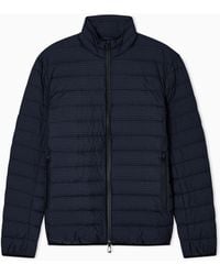 Emporio Armani - Quilted Down Jacket With All-Over Jacquard Logo Essential - Lyst
