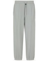 Emporio Armani - Soft-touch Jersey Joggers With Ribbing - Lyst