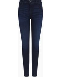 Emporio Armani - Vaqueros J23 De Cintura Baja Y Pernera Superajustada De Denim Elástico - Lyst