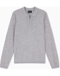 Emporio Armani - Shaved Virgin Wool Polo Neck Sweater - Lyst