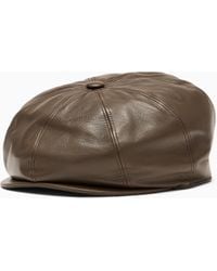 Emporio Armani - Nappa Leather Flat Cap - Lyst