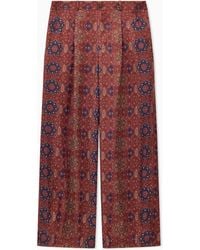 Emporio Armani - Micro-Jacquard Trousers With Kilim-Effect Print - Lyst