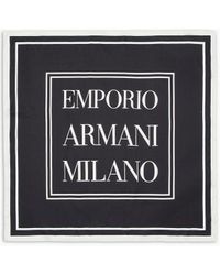 Emporio Armani - Foulard En Pure Soie Imprimée Milano - Lyst