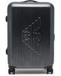 Emporio Armani - Abs Medium Trolley Suitcase With Oversized, Embossed Eagle - Lyst