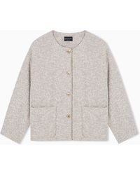 Emporio Armani - Bouclé Jacquard Jersey Jacket - Lyst