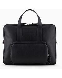 Emporio Armani - Tumbled Leather Briefcase - Lyst