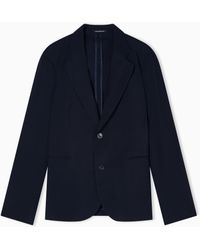 Emporio Armani - Virgin-Wool Seersucker Single-Breasted Jacket - Lyst