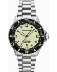 Emporio Armani - Sea Explorer Automatic Stainless Steel Watch - Lyst