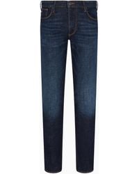 Emporio Armani - J06 Slim-Fit, Washed Denim Jeans - Lyst