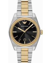 Emporio Armani - Three-Hand Two-Tone Stainless Steel Watch - Lyst