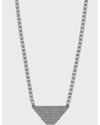Emporio Armani Stainless Steel Id Necklace - White