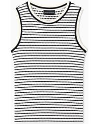 Emporio Armani - Embossed-Effect Jacquard Jersey Top - Lyst