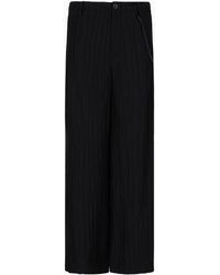 Emporio Armani - Pleated Viscose Trousers With Extra-wide Leg - Lyst