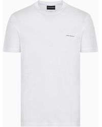 Emporio Armani - T-shirt En Jersey Mélangé À Du Lyocell Avec Micro Logo Inscription Asv - Lyst