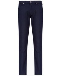 Emporio Armani - J06 Slim-fit, Cotton-blend Trousers With Micro-armure Polka Dots - Lyst