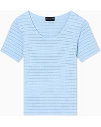 Emporio Armani - Stretch Nylon Jersey Jumper With Jacquard Motif - Lyst