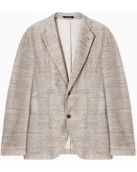Emporio Armani - Icon 3D-Effect Knit Single-Breasted Jacket - Lyst