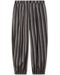 Emporio Armani - All-Over Print Lyocell-Blend Trousers - Lyst