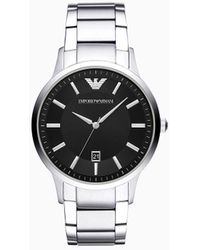 Emporio Armani - Men's Three-hand Date Stainless Steel Watch - Lyst