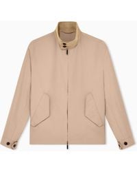Emporio Armani - Blouson Jacket With High Collar And Angled Flap Pockets - Lyst