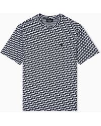 Emporio Armani - Jersey De Punto Con Motivo Óptico En Tejido Jacquard Icon Asv - Lyst