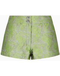 Emporio Armani - Jacquard Shorts With Embossed Geometric Pattern - Lyst