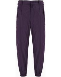 Emporio Armani - Lightweight Nylon Trousers With Stretch Ankle Cuffs - Lyst