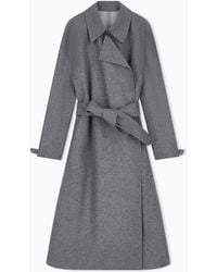 Emporio Armani - Water-Repellent Flannel-Coated Coat Signature Capsule - Lyst