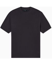Emporio Armani - Icon Viscose-Blend Chevron-Stitch Jumper - Lyst