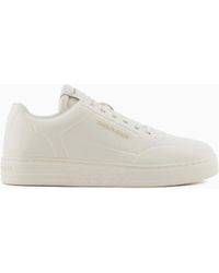 Emporio Armani - Sneakers En Cuir Avec Logo Latéral - Lyst