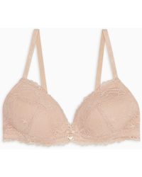 Emporio Armani - Asv Eternal Lace Recycled Lace Padded Triangle Bra - Lyst