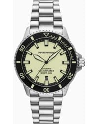 Emporio Armani - Sea Explorer Automatic Stainless Steel Watch - Lyst