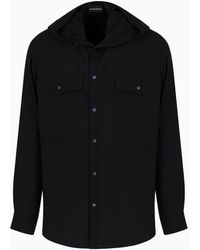 Emporio Armani - Asv Lyocell Comfort-fit Hooded Shirt - Lyst