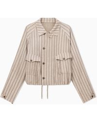 Emporio Armani - Cold-Dyed Canneté Fabric Blouson - Lyst
