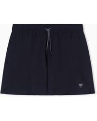 Emporio Armani - Swim Shorts With Satin Label Patch - Lyst